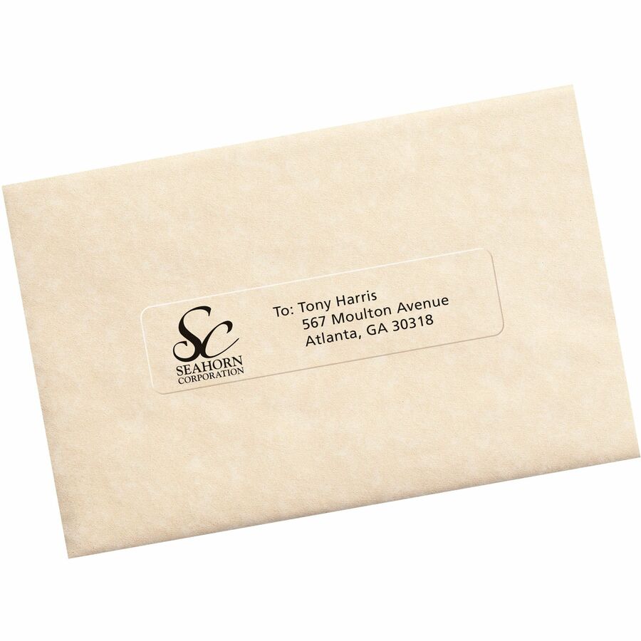 Avery Easy Peel Clear Return Address Labels, 1" x 4", Matte, Permanent Adhesive, Rectangle, Laser Compatible, 20 Labels/Sheet, 50 Sheets, 1000 Labels/Box
