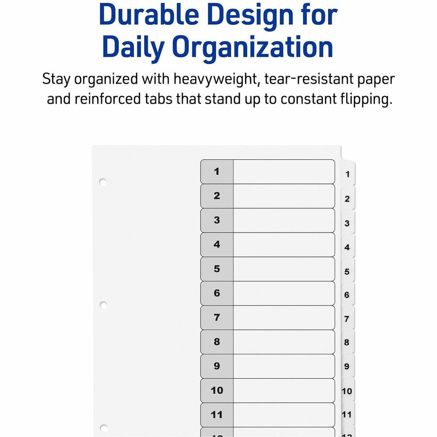 Avery Binder Dividers, 12 Tabs, Ready Index (11140)