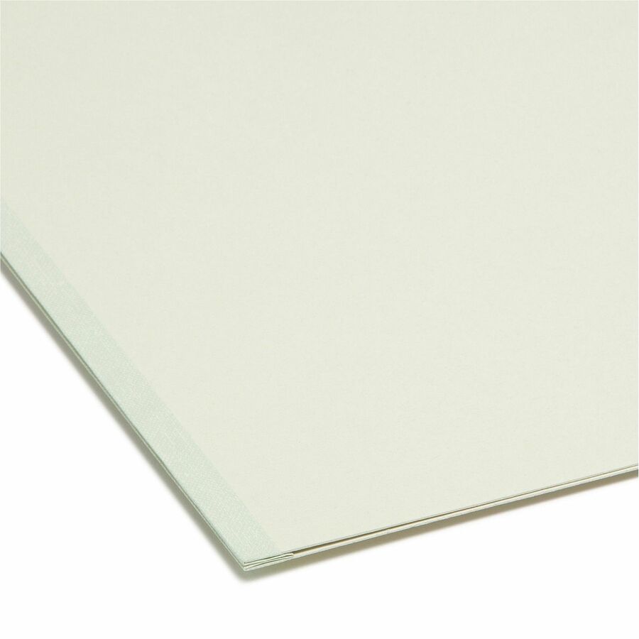 Smead Straight Tab Cut Letter Recycled Top Tab File Folder - 8 1/2" x 11" - 1" Expansion - 25 pt. - Pressboard - Gray, Green - Heavy Duty, Wear Resistant, Tear Resistant - 100% Recycled - 25 / Box