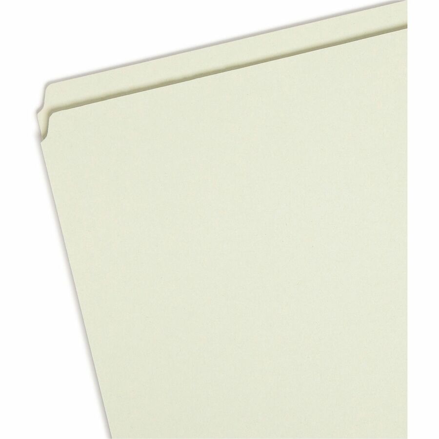 Smead Straight Tab Cut Letter Recycled Top Tab File Folder - 8 1/2" x 11" - 1" Expansion - 25 pt. - Pressboard - Gray, Green - Heavy Duty, Wear Resistant, Tear Resistant - 100% Recycled - 25 / Box