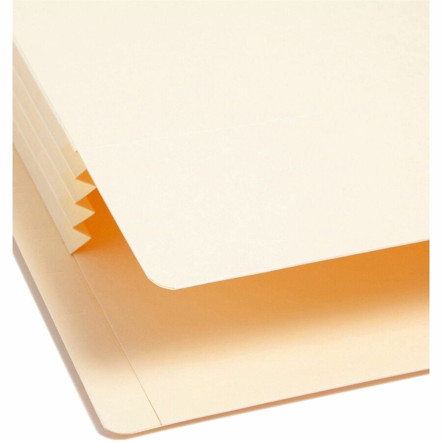 Smead Straight Tab Cut Legal Recycled File Pocket - 8 1/2" x 14" - 3 1/2" Expansion - 2 Plys - Manila - Tear Proof - 10% Recycled - 25 / Box