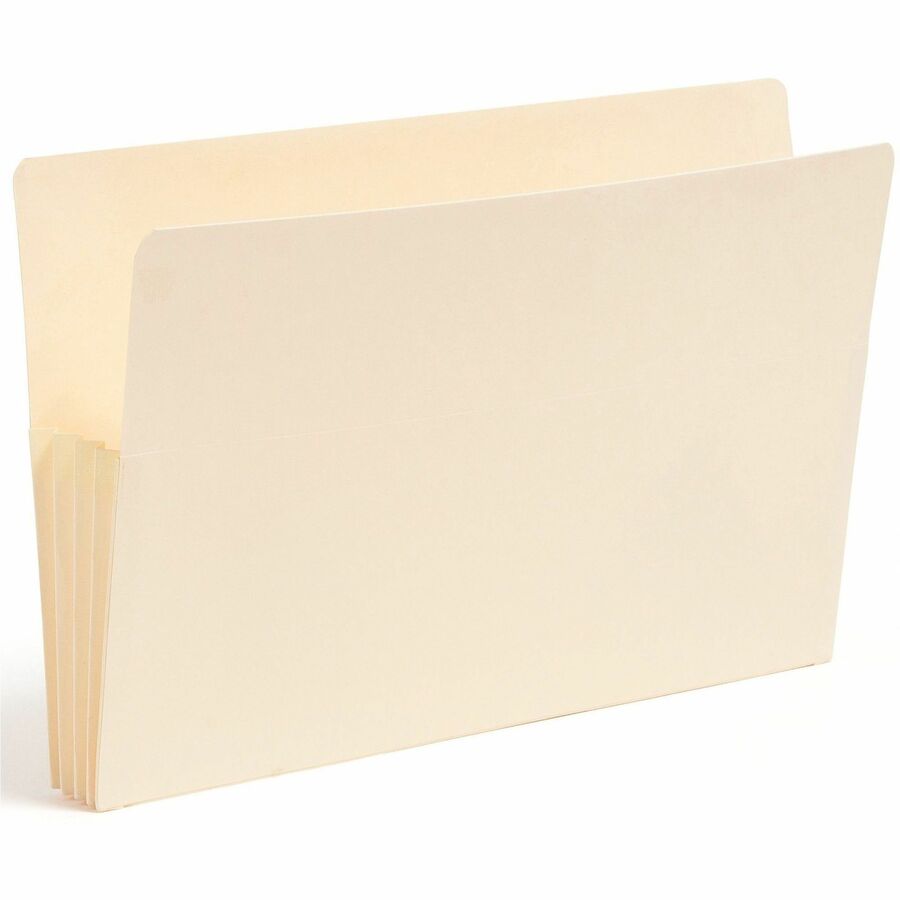 Smead Straight Tab Cut Legal Recycled File Pocket - 8 1/2" x 14" - 3 1/2" Expansion - 2 Plys - Manila - Tear Proof - 10% Recycled - 25 / Box