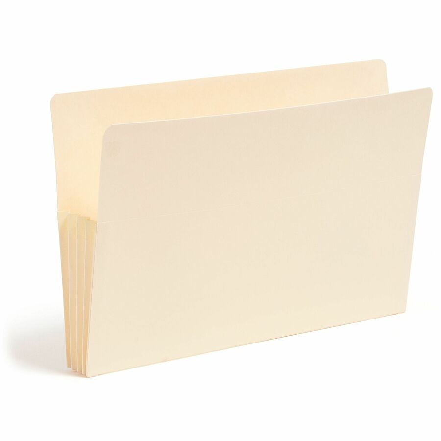 Smead Straight Tab Cut Legal Recycled File Pocket - 8 1/2" x 14" - 3 1/2" Expansion - 2 Plys - Manila - Tear Proof - 10% Recycled - 25 / Box