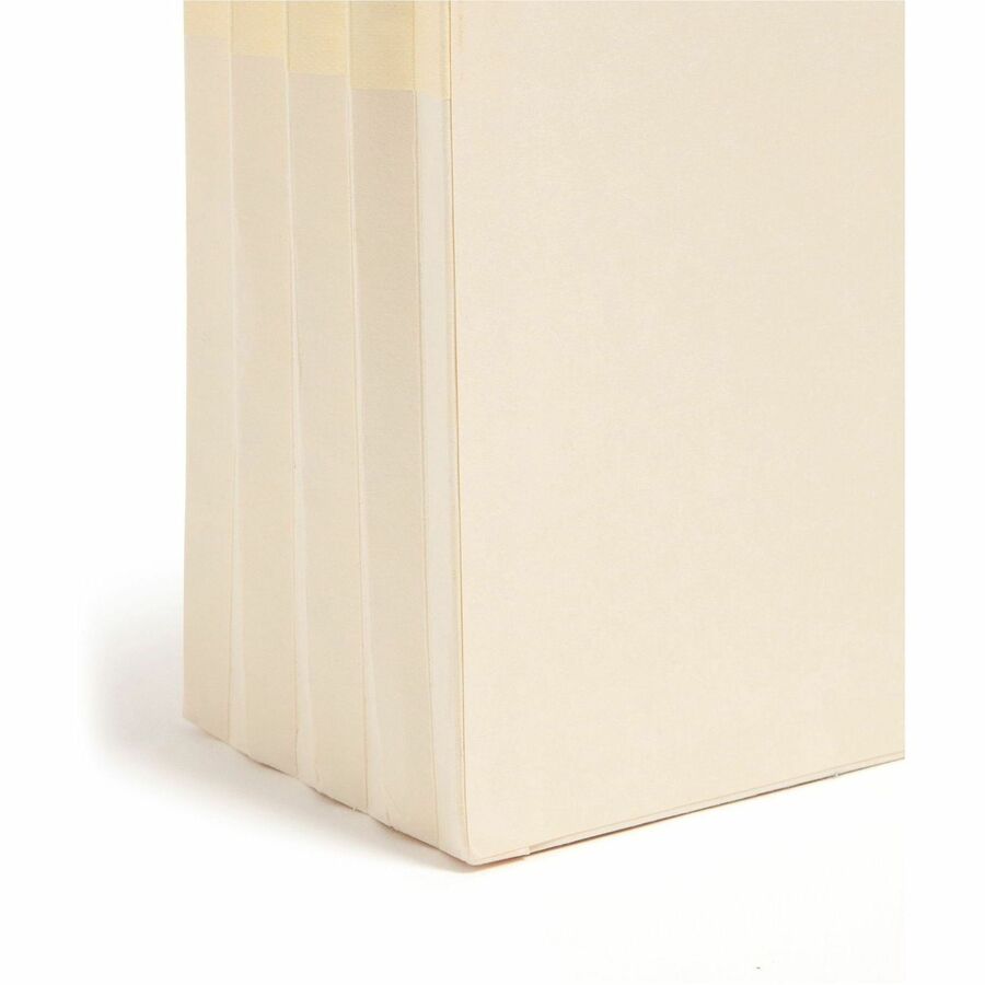 Smead Straight Tab Cut Legal Recycled File Pocket - 8 1/2" x 14" - 3 1/2" Expansion - 2 Plys - Manila - Tear Proof - 10% Recycled - 25 / Box