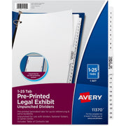 Avery&reg; Index Divider - 1 x Divider(s) - Side Tab(s) - 1-25, Table of Contents - 26 Tab(s)/Set - 8.5" Divider Width x 11" Divider Length - Letter - 8.50" Width x 11" Length - Paper Divider - White Tab(s) - 20% Recycled - 25 / Set