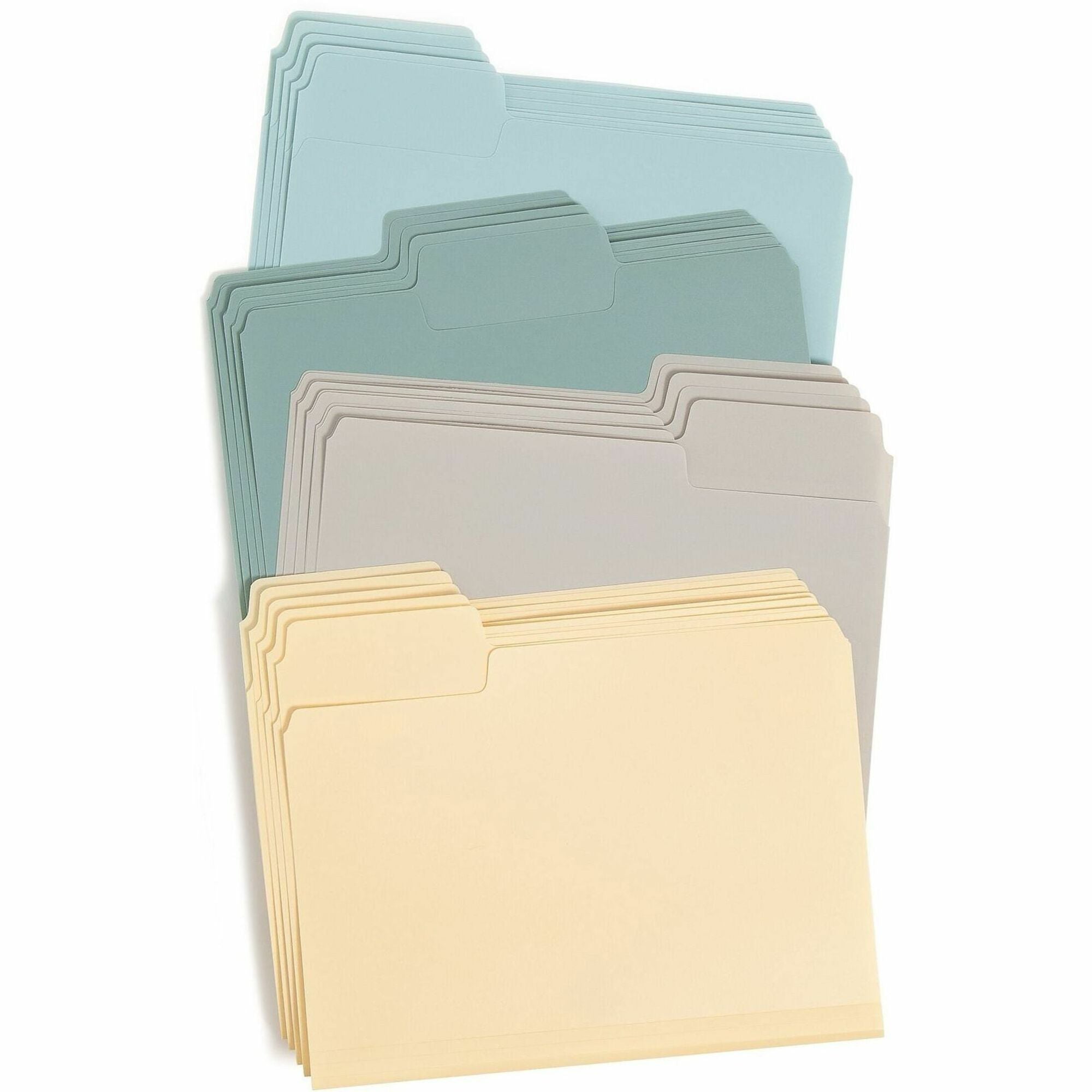 Smead SuperTab 1/3 Tab Cut Letter Top Tab File Folder - 8 1/2" x 11" - 150 Sheets Capacity - 3/4" Expansion - Top Tab Location - Assorted Tab Position - Poly, Plastic - Assorted - Durable, Tear Resistant, Water Resistant - 20 / Pack