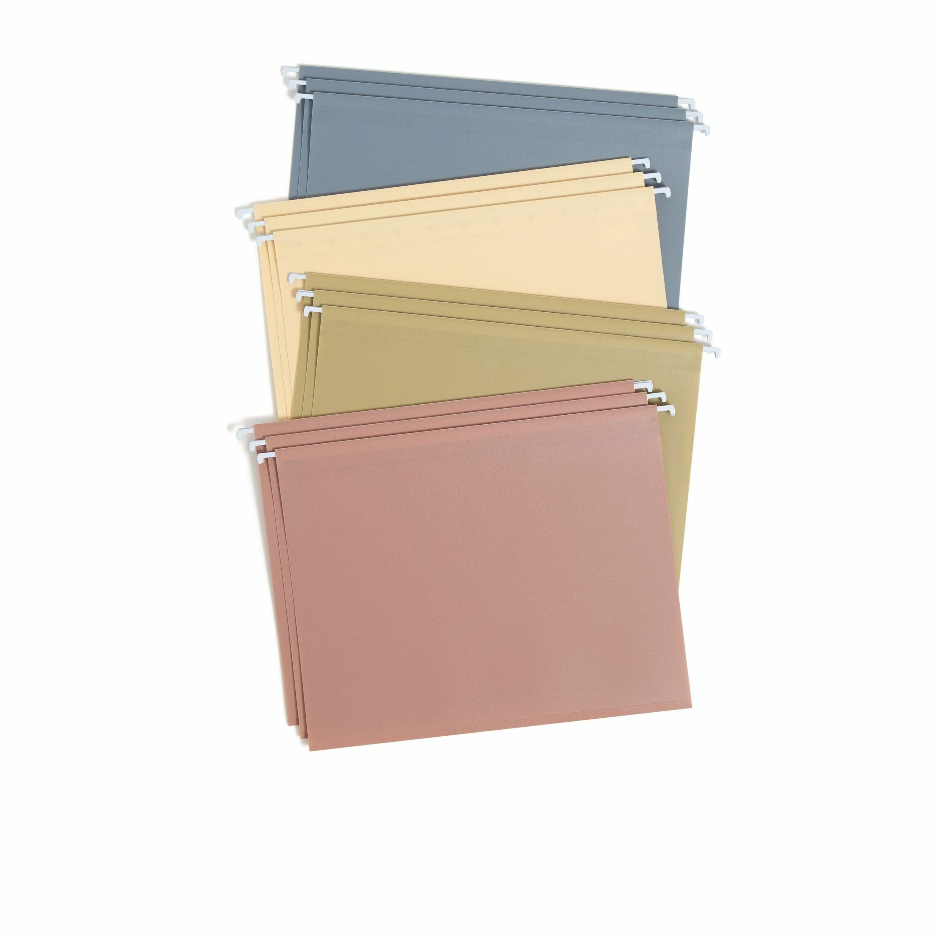 Smead 1/5 Tab Cut Letter Hanging Folders, 8.5" x 11", Assorted Colors, Poly/Plastic/Metal, 1/2" Expansion, 100 Sheet Capacity, Tear & Water Resistant, 12 Pack