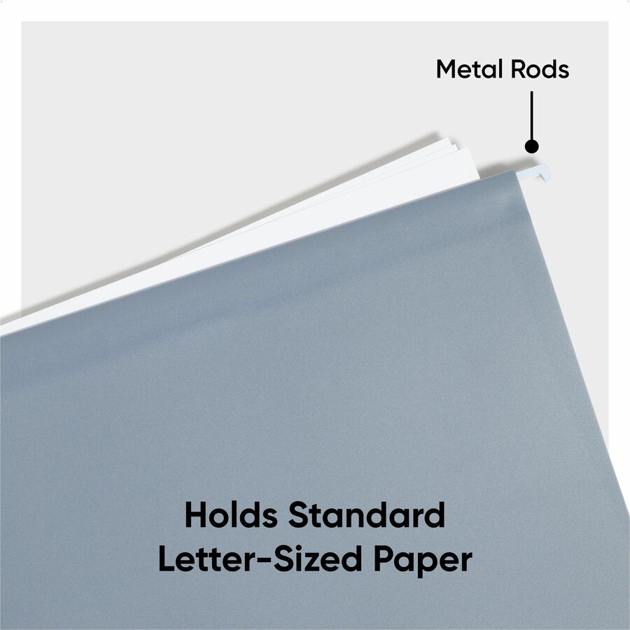 Smead 1/5 Tab Cut Letter Hanging Folders, 8.5" x 11", Assorted Colors, Poly/Plastic/Metal, 1/2" Expansion, 100 Sheet Capacity, Tear & Water Resistant, 12 Pack