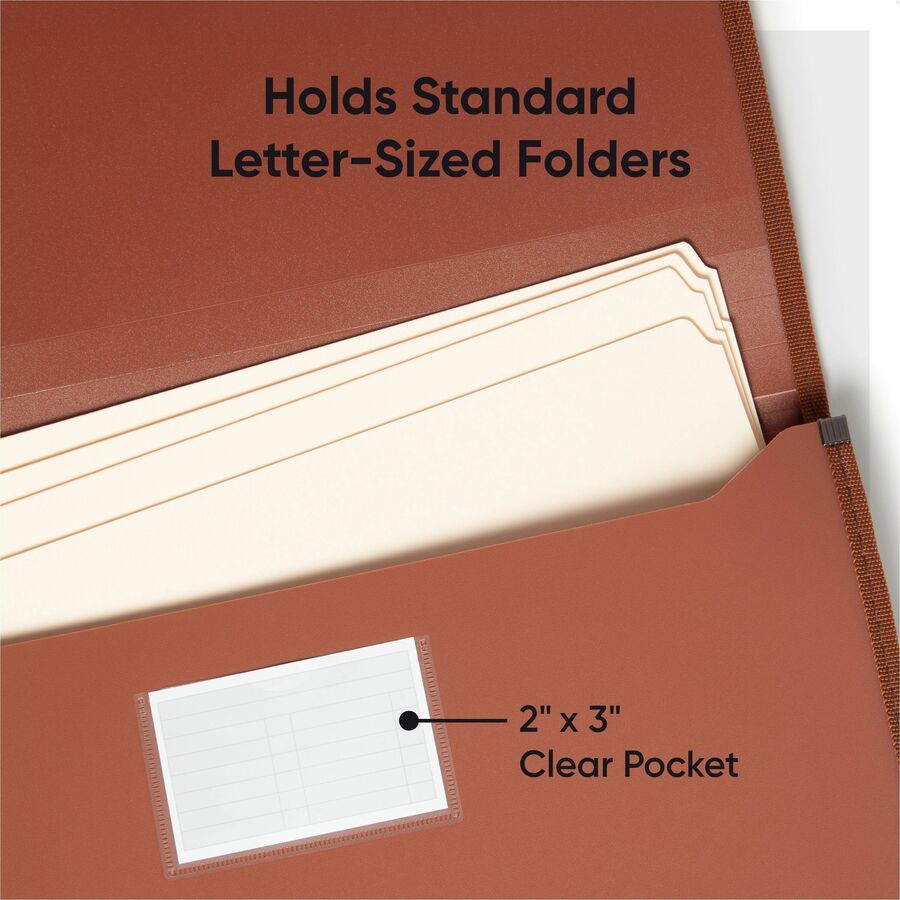 8 1/2" x 14" - 1200 Sheets Capacity - 5 1/4" Expansion - Poly, Plastic, Rubber - Redrope - Durable, Tear Resistant, Water Resistant, Reinforced Edges, Reinforced Gusset, Card Holder - 1 Unit