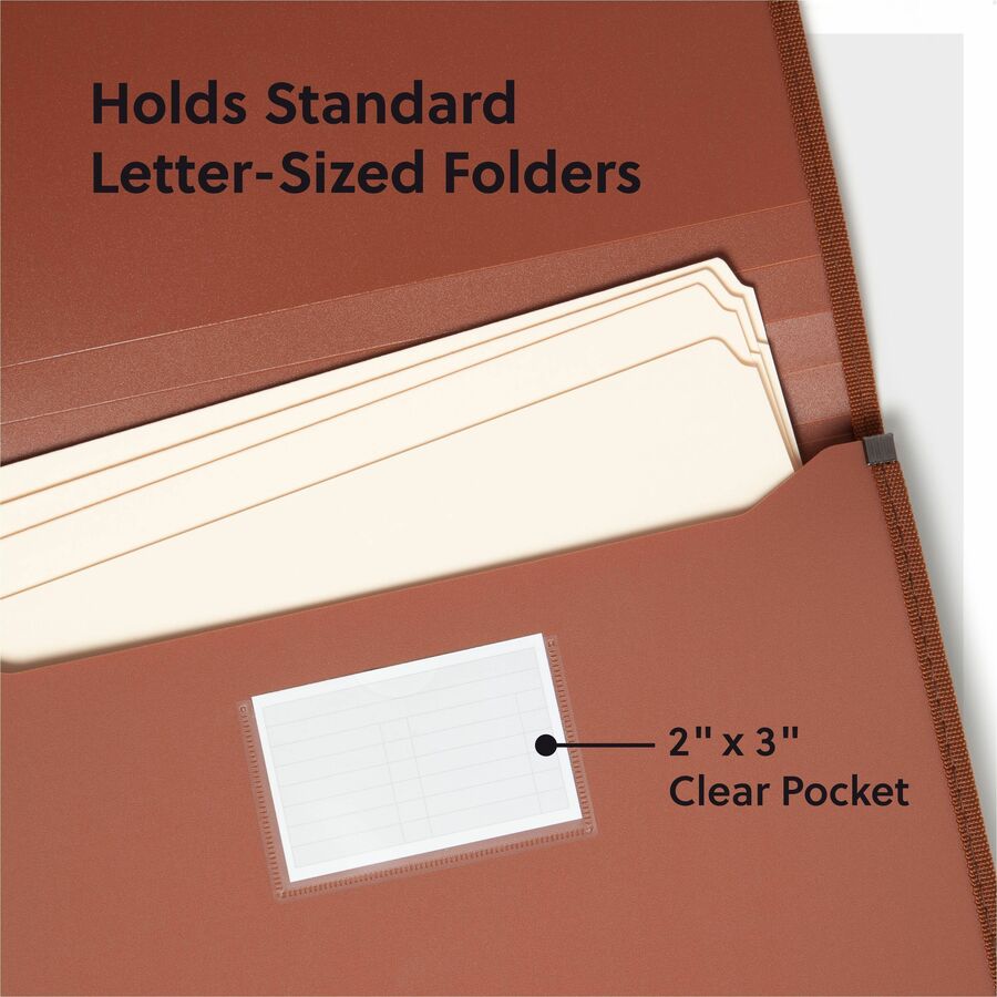 8 1/2" x 11" - 1200 Sheets Capacity - 5 1/4" Expansion - Poly, Plastic, Rubber - Redrope - Durable, Tear Resistant, Water Resistant, Reinforced Edges, Reinforced Gusset, Card Holder - 1 Unit
