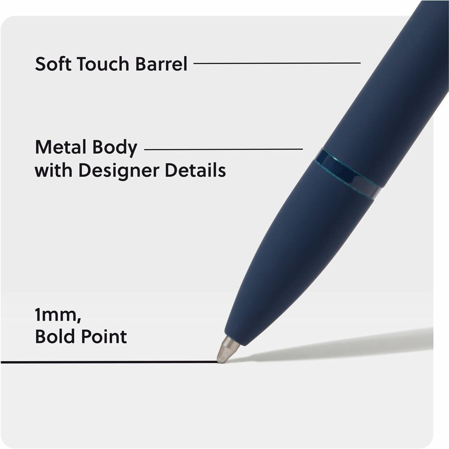 1 mm Bold Pen Point - Blue Ink - Midnight Blue Barrel - Writing, Home, School, Office - 24 Unit