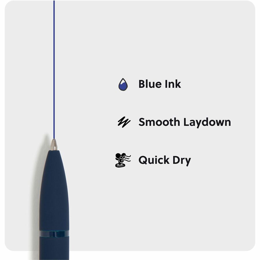 1 mm Bold Pen Point - Blue Ink - Midnight Blue Barrel - Writing, Home, School, Office - 24 Unit