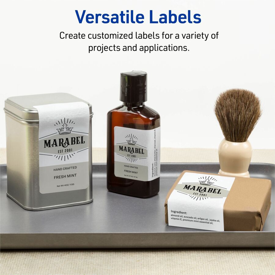 x 3" Width x 2" Length - Rectangle - Inkjet, Laser - Matte - Matte White - Print-to-the Edge, Jam Resistant, Smudge Resistant, Easy Peel - 8 / Sheet - For Label Printer - 200 / Pack
