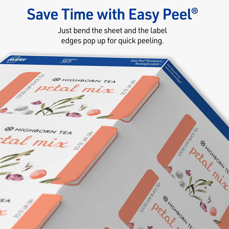 x 3" Width x 2" Length - Rectangle - Inkjet, Laser - Matte - Matte White - Print-to-the Edge, Jam Resistant, Smudge Resistant, Easy Peel - 8 / Sheet - For Label Printer - 200 / Pack