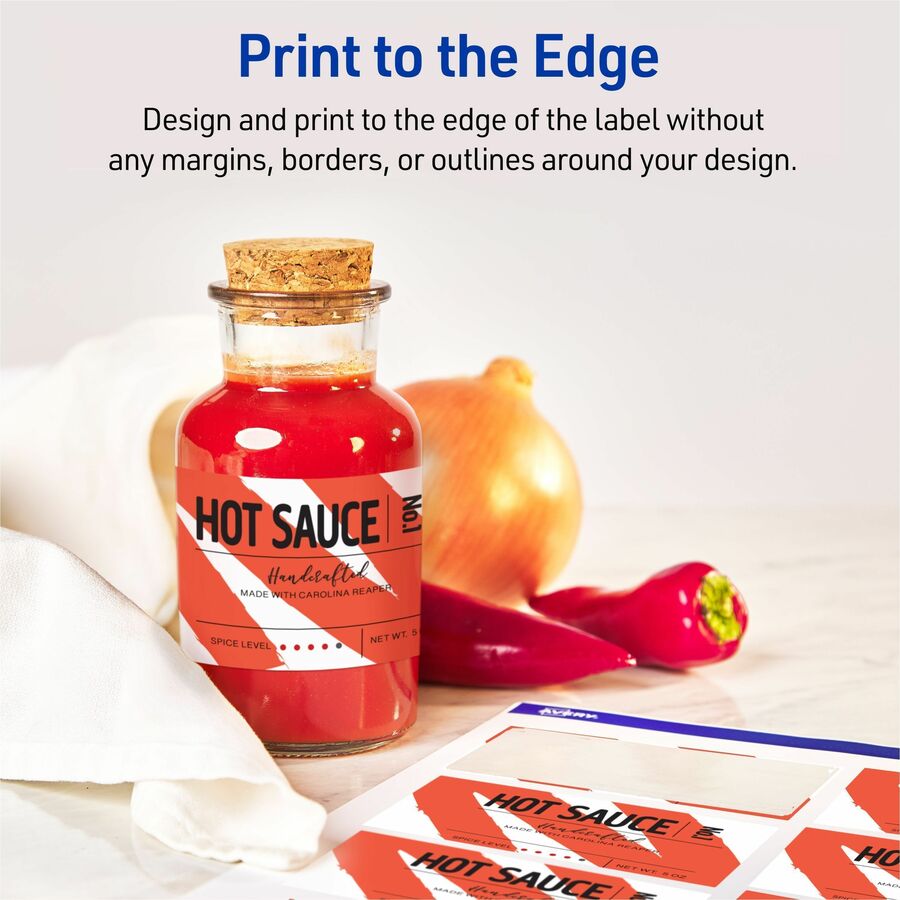 x 3" Width x 2" Length - Rectangle - Inkjet, Laser - Matte - Matte White - Print-to-the Edge, Jam Resistant, Smudge Resistant, Easy Peel - 8 / Sheet - For Label Printer - 200 / Pack