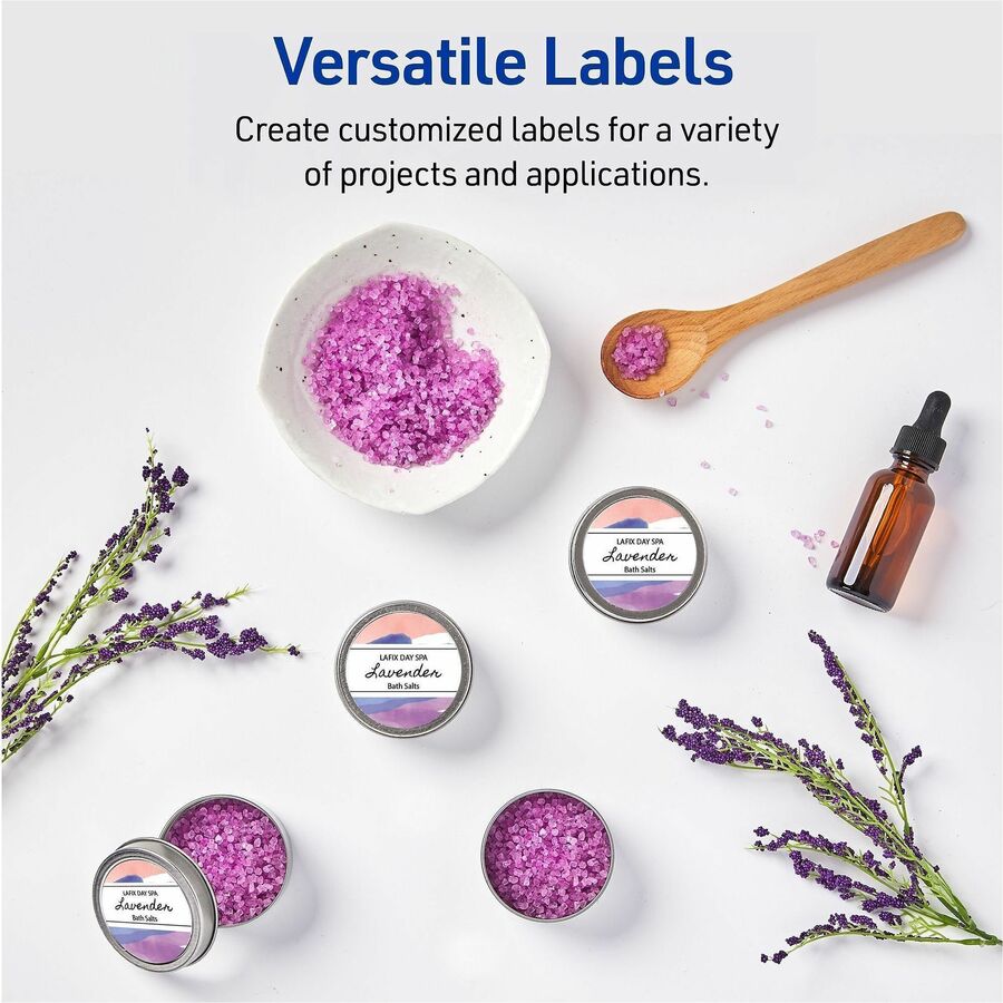 1" Diameter - Round - Laser, Inkjet - White Matte - Print-to-the Edge, Easy Peel, Pop Up Edge, Smudge-free, Jam-free - 48 / Sheet - 1200 / Pack
