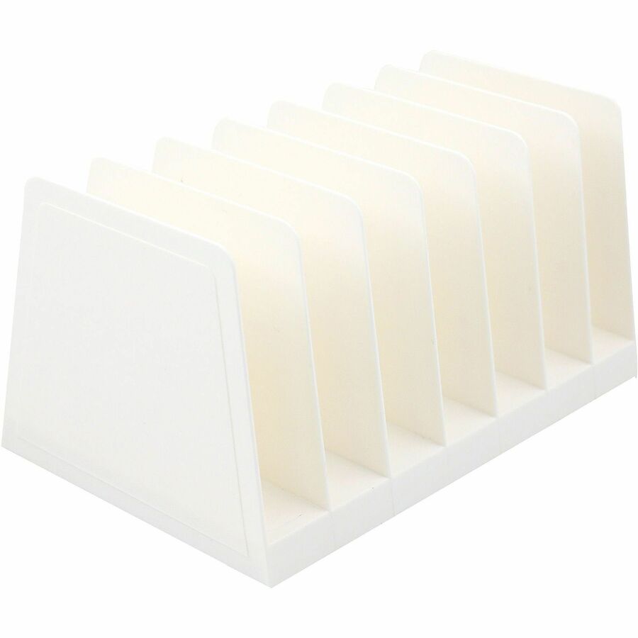 Business Source 6-slot Inclined Desk Step Sorter - 6 Compartment(s) - 6.50" Height x 8" Width x 7.75" Depth - Desktop, Desk - White - 1 Each