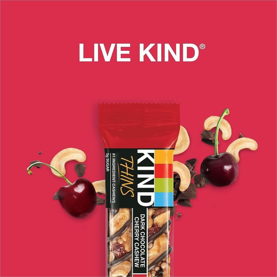 KIND THINS Variety Packs - Dark Chocolate Cherry Cashew, Peanut Butter Dark Chocolate - Low Calorie, Gluten-free, Egg-free, Dairy-free, Individually Wrapped - 0.74 oz - 20 / Box