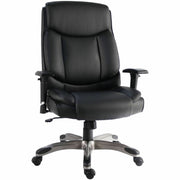 Polyurethane Seat Material - Polyurethane Back Material - High Back - Black - Leather - Armrest - 1 Each