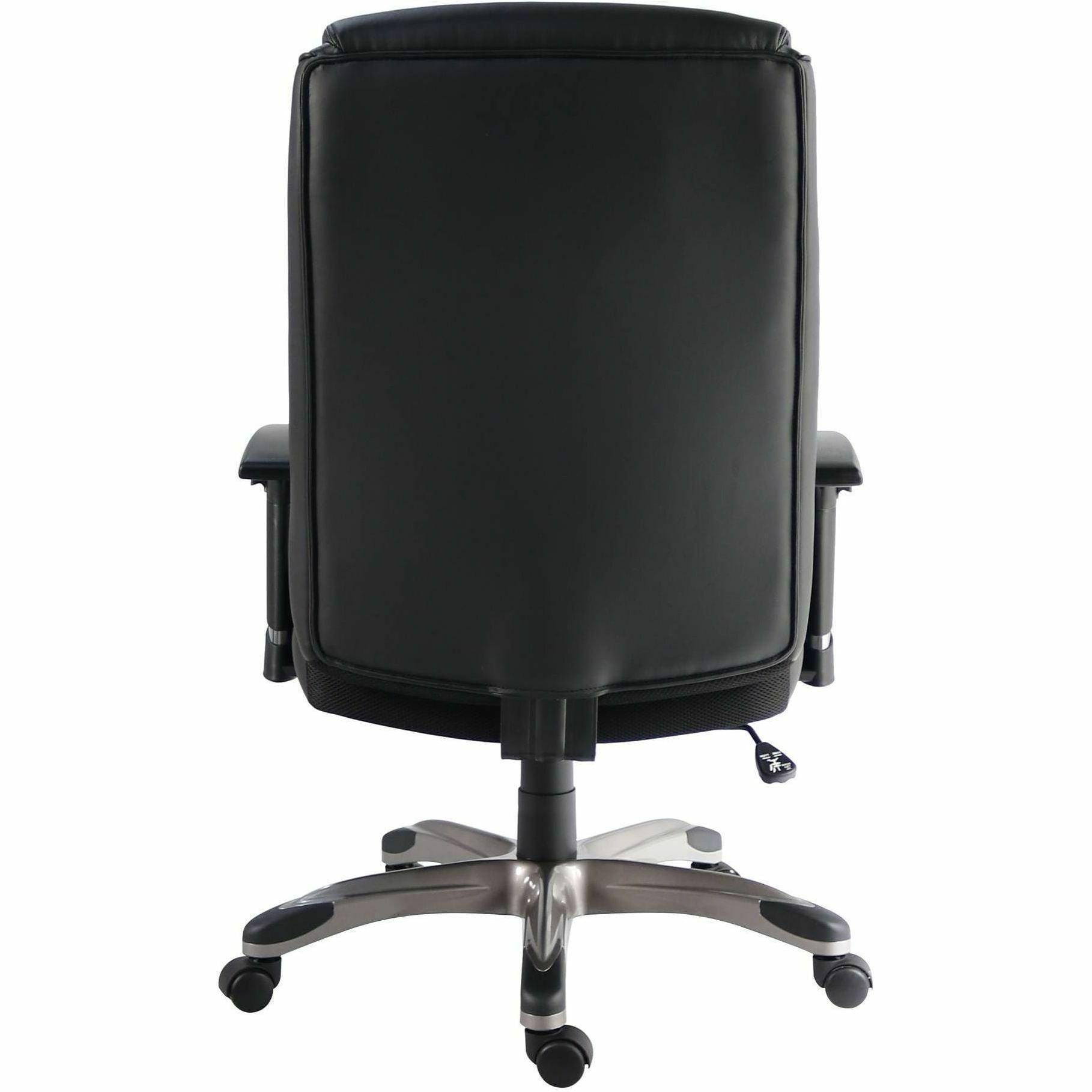 Polyurethane Seat Material - Polyurethane Back Material - High Back - Black - Leather - Armrest - 1 Each