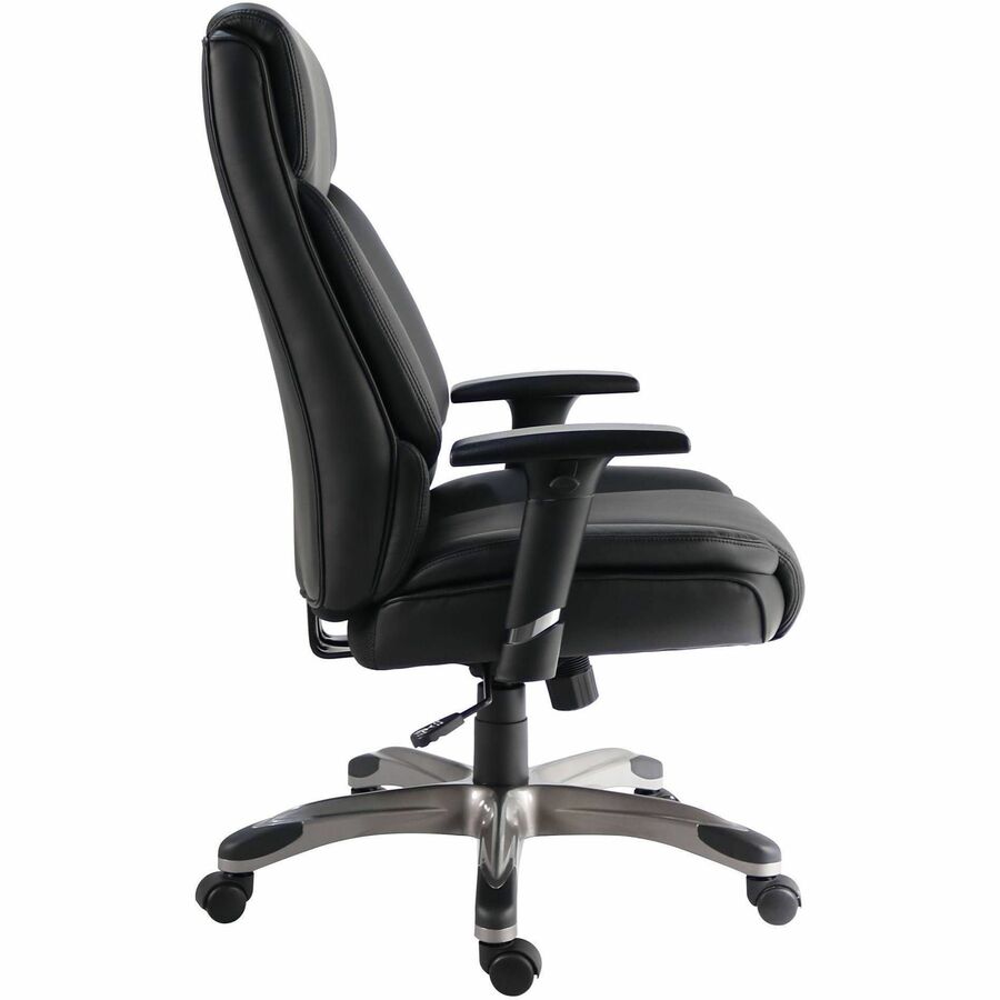 Polyurethane Seat Material - Polyurethane Back Material - High Back - Black - Leather - Armrest - 1 Each