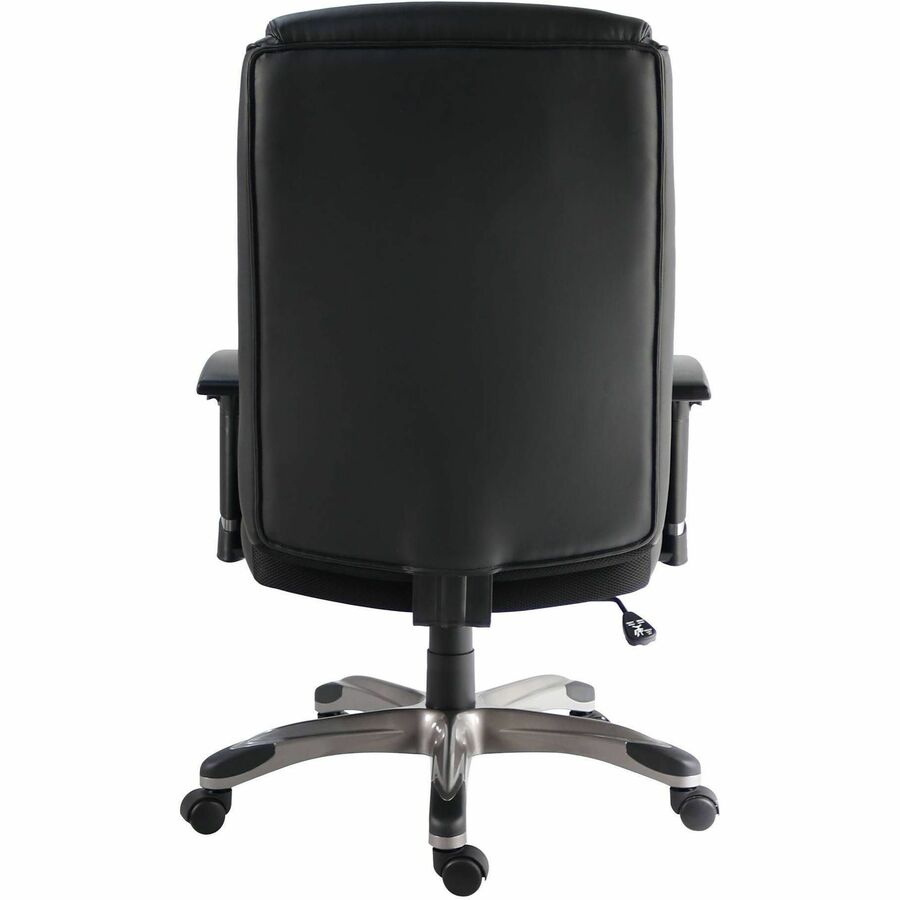 Polyurethane Seat Material - Polyurethane Back Material - High Back - Black - Leather - Armrest - 1 Each