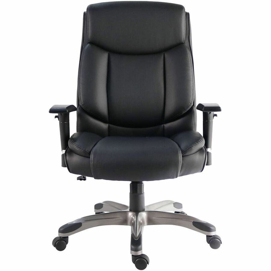 Polyurethane Seat Material - Polyurethane Back Material - High Back - Black - Leather - Armrest - 1 Each