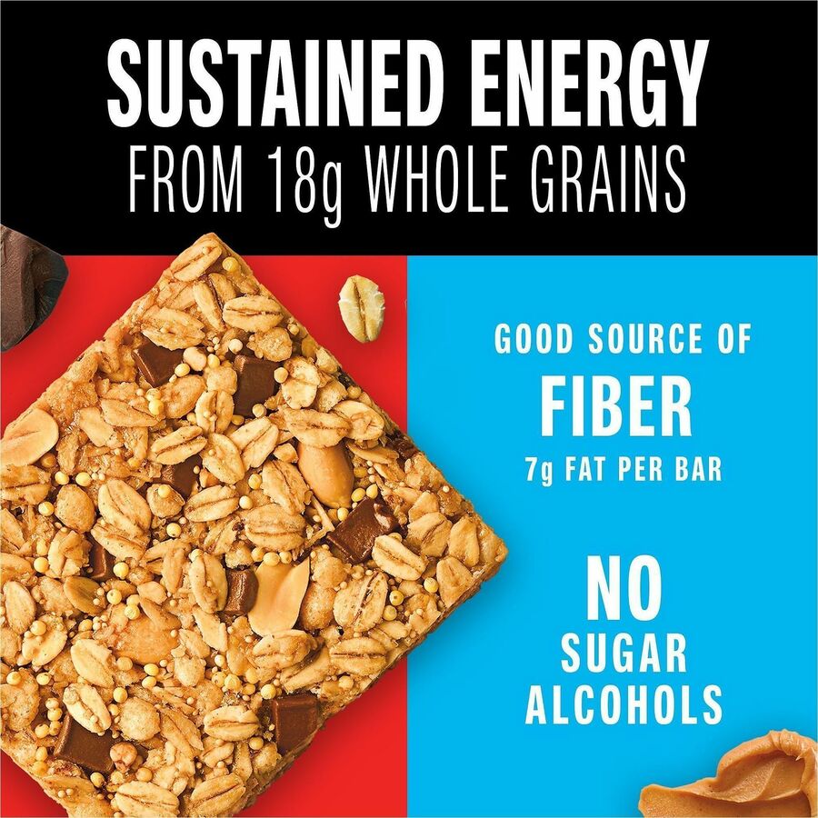 KIND Healthy Grains Energy Bars - Egg-free, Dairy-free, Gluten-free, Wheat-free, Trans Fat Free, Low Sodium - Peanut Butter Dark Chocolate - 1.40 oz - 10 / Box