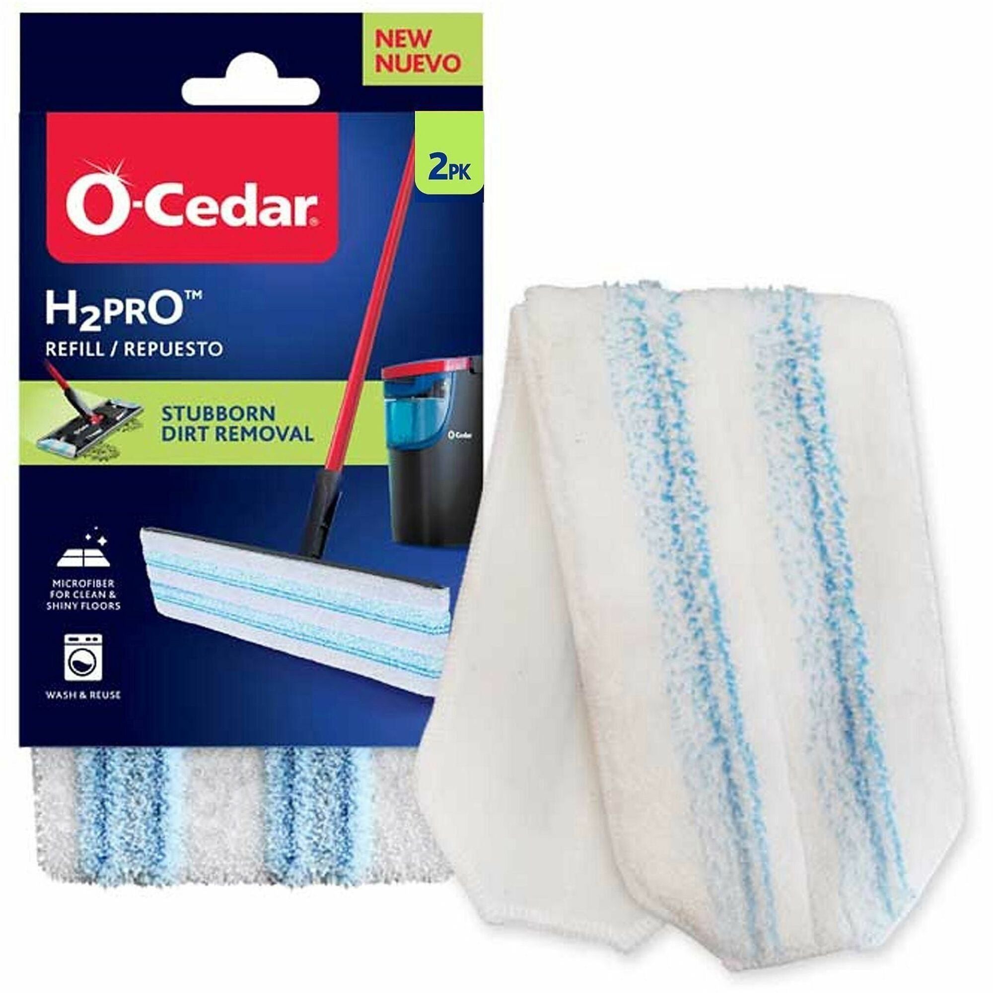 Streak-free, Machine Washable, Long Lasting, Reusable - MicroFiber - White/Blue - 2 / Pack