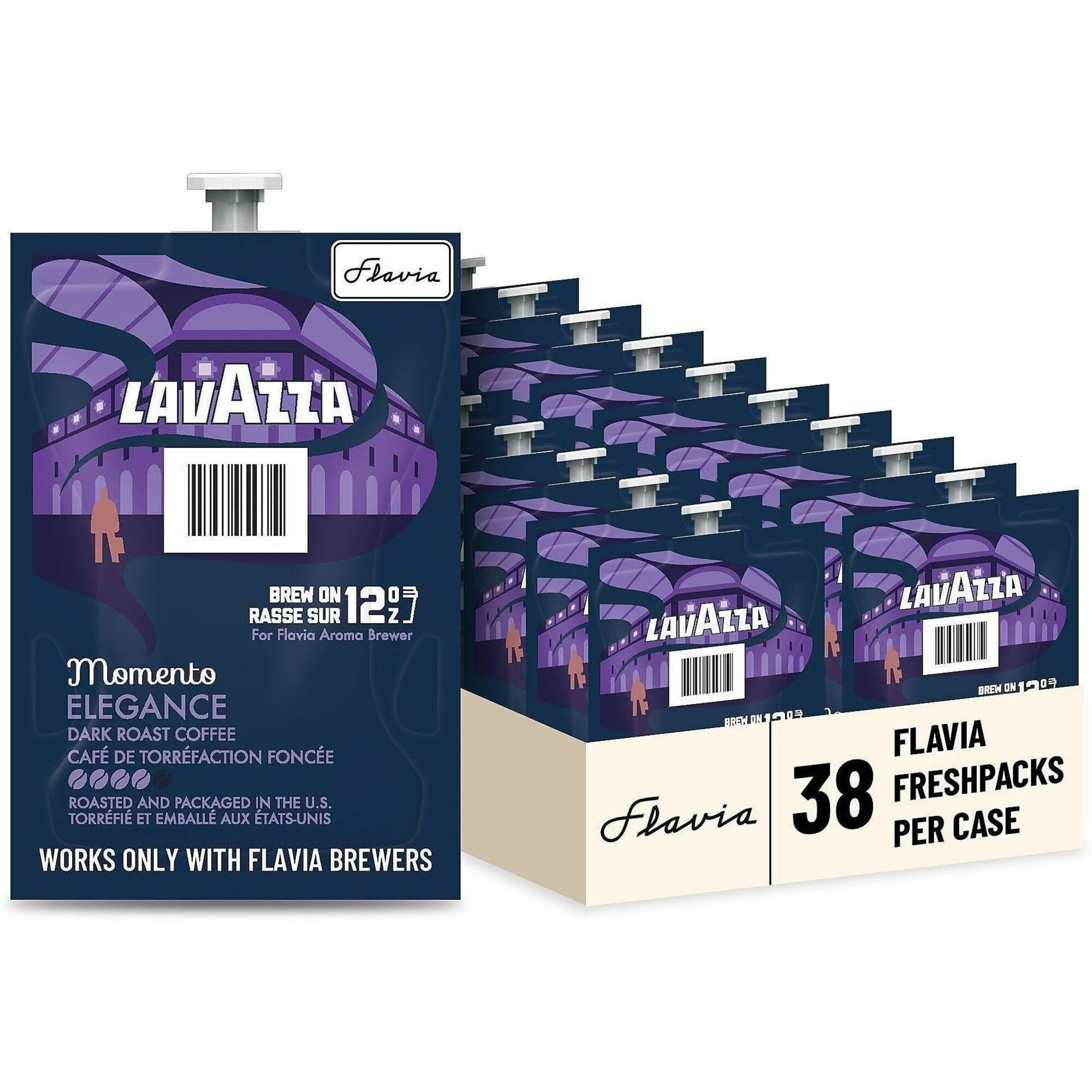 Flavia Freshpack Momento Series Freshpack Coffee - Compatible with Flavia Aroma - Medium/Dark - Freshpack - Decaffeinated - 38 / Carton