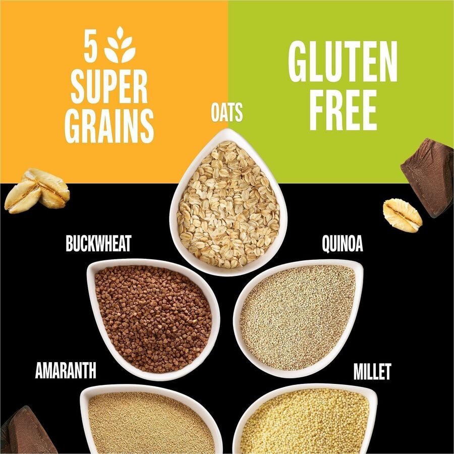 KIND Healthy Grains Energy Bars - Egg-free, Dairy-free, Gluten-free, Wheat-free, Trans Fat Free, Low Sodium - Dark Chocolate Chunk - 1.40 oz - 10 / Box