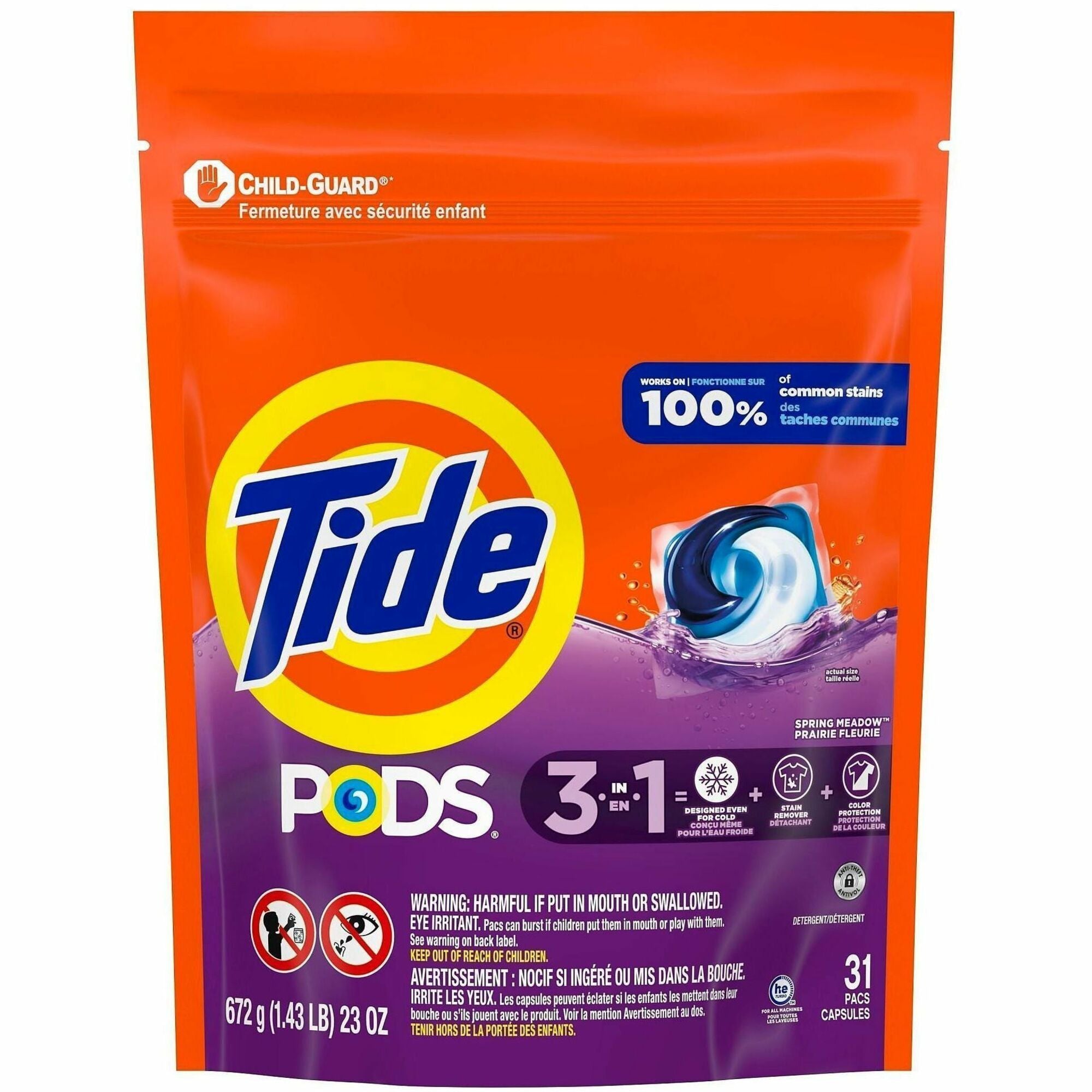 For Laundry, Clothes - Concentrate - Spring Meadow Scent - Recommended For: Stain Remover - Blue - 30 / Pack