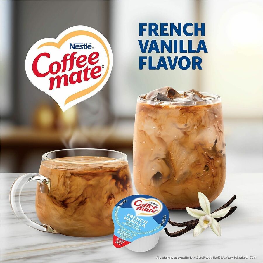 Coffee mate Liquid Creamer Singles - French Vanilla Flavor - 1 Serving - 360 / Carton