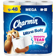 Charmin Ultra Soft Toilet Paper - Mega - Blue - Paper - 12 / Pack