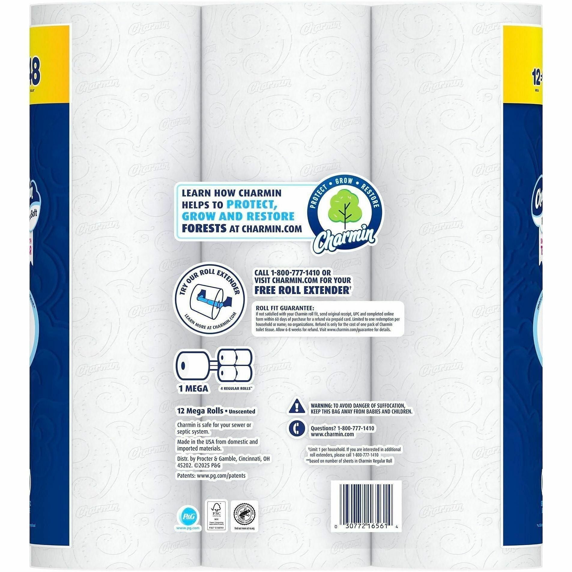 Charmin Ultra Soft Toilet Paper - Mega - Blue - Paper - 12 / Pack