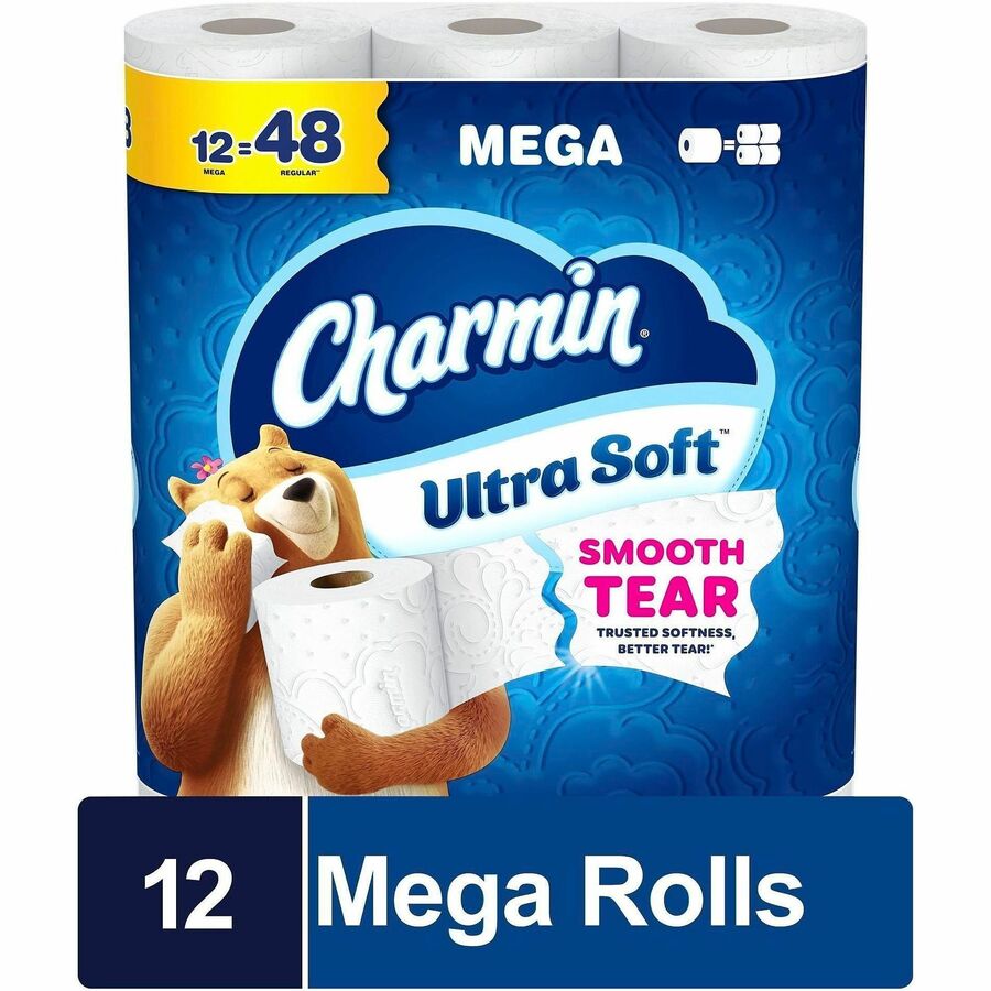 Charmin Ultra Soft Toilet Paper - Mega - Blue - Paper - 12 / Pack