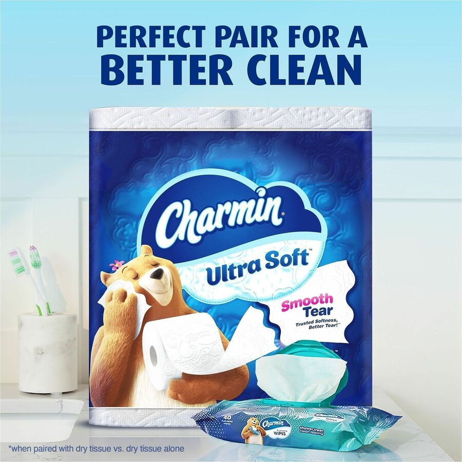 Charmin Ultra Soft Toilet Paper - Mega - Blue - Paper - 12 / Pack