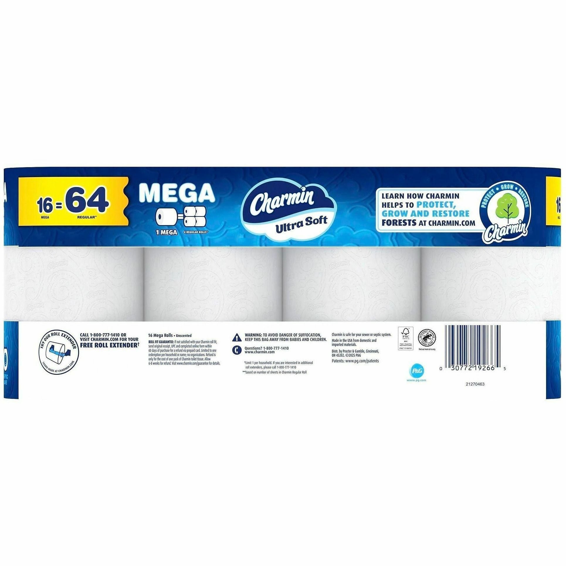 2 Ply - Mega - 208 Sheets/Roll - 4" Roll Diameter - 1 1/2" Core - Diamond Weave Texture - White - 1 Carton