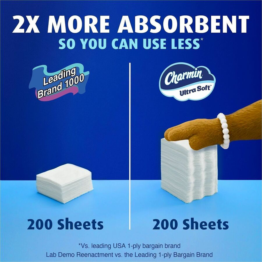 2 Ply - Mega - 208 Sheets/Roll - 4" Roll Diameter - 1 1/2" Core - Diamond Weave Texture - White - 1 Carton