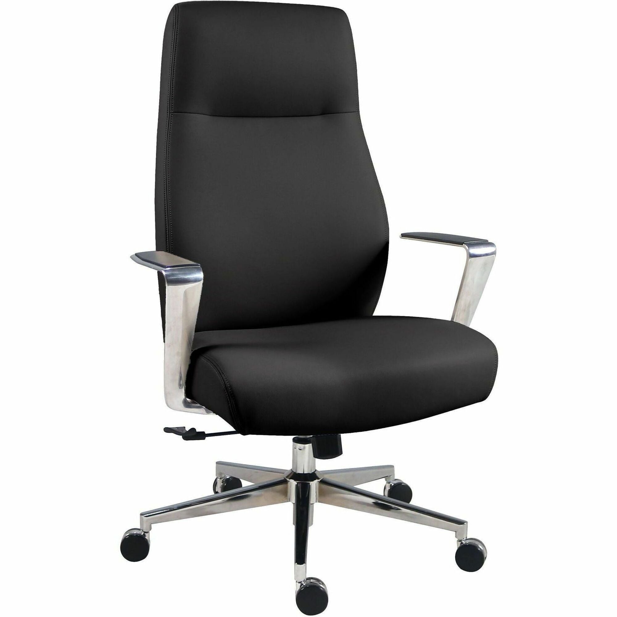 High Back - Black - Poly, Polyurethane - Armrest - 1 Each