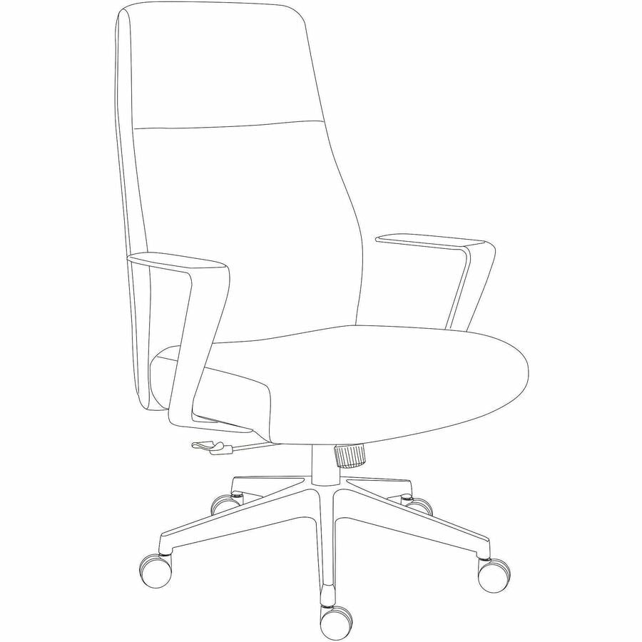 High Back - Black - Poly, Polyurethane - Armrest - 1 Each