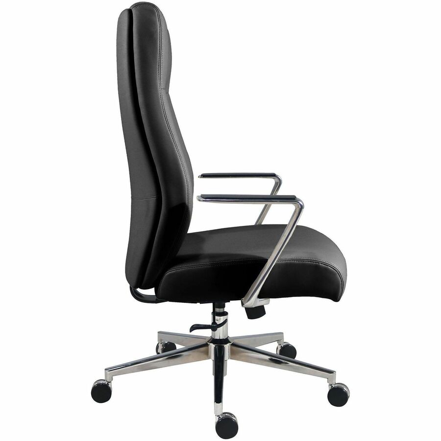 High Back - Black - Poly, Polyurethane - Armrest - 1 Each