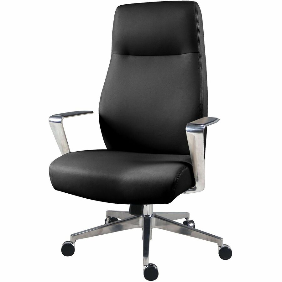 High Back - Black - Poly, Polyurethane - Armrest - 1 Each