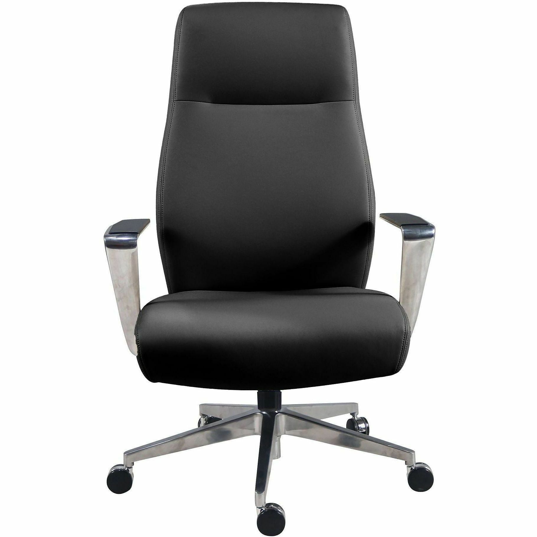 High Back - Black - Poly, Polyurethane - Armrest - 1 Each