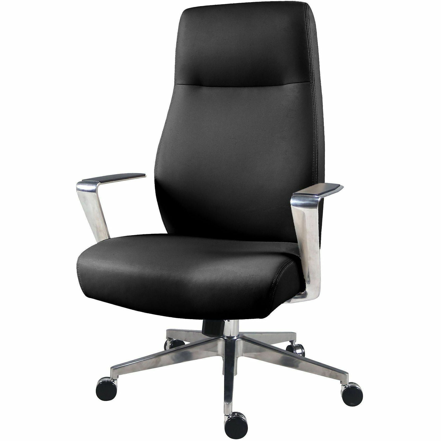 High Back - Black - Poly, Polyurethane - Armrest - 1 Each