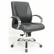 Mid Back - Black - Polyurethane - Armrest - 1 Each