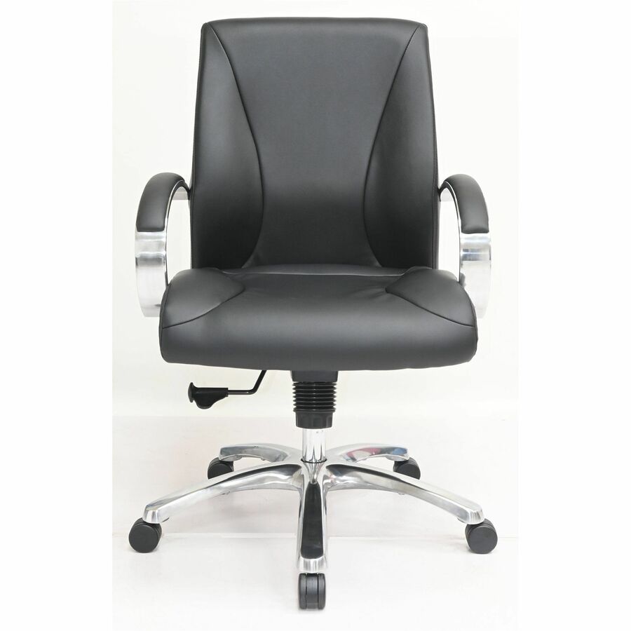 Mid Back - Black - Polyurethane - Armrest - 1 Each