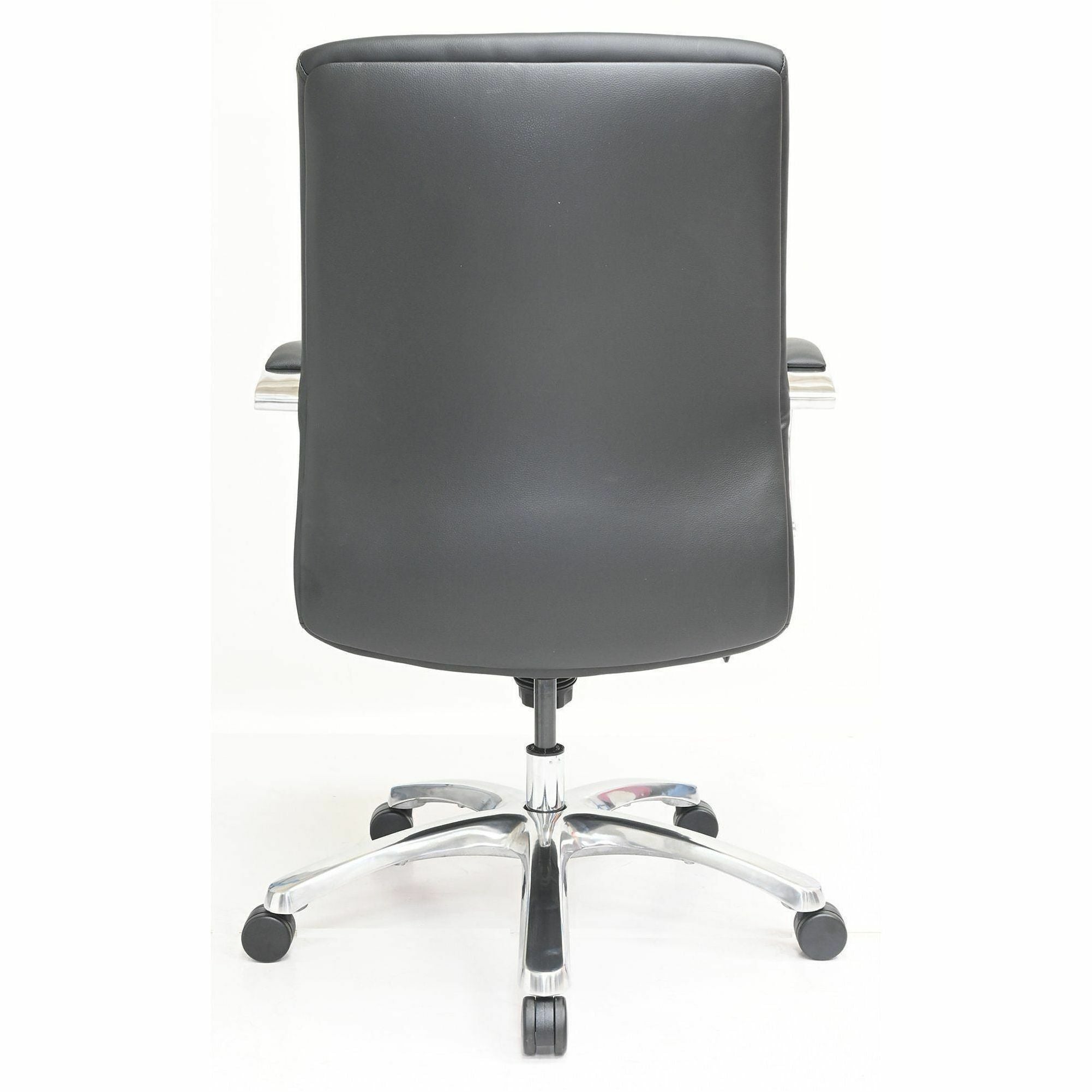 Mid Back - Black - Polyurethane - Armrest - 1 Each