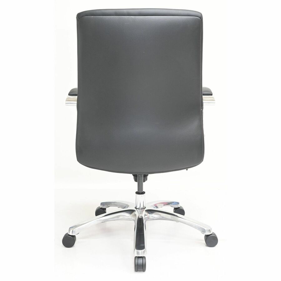 Mid Back - Black - Polyurethane - Armrest - 1 Each