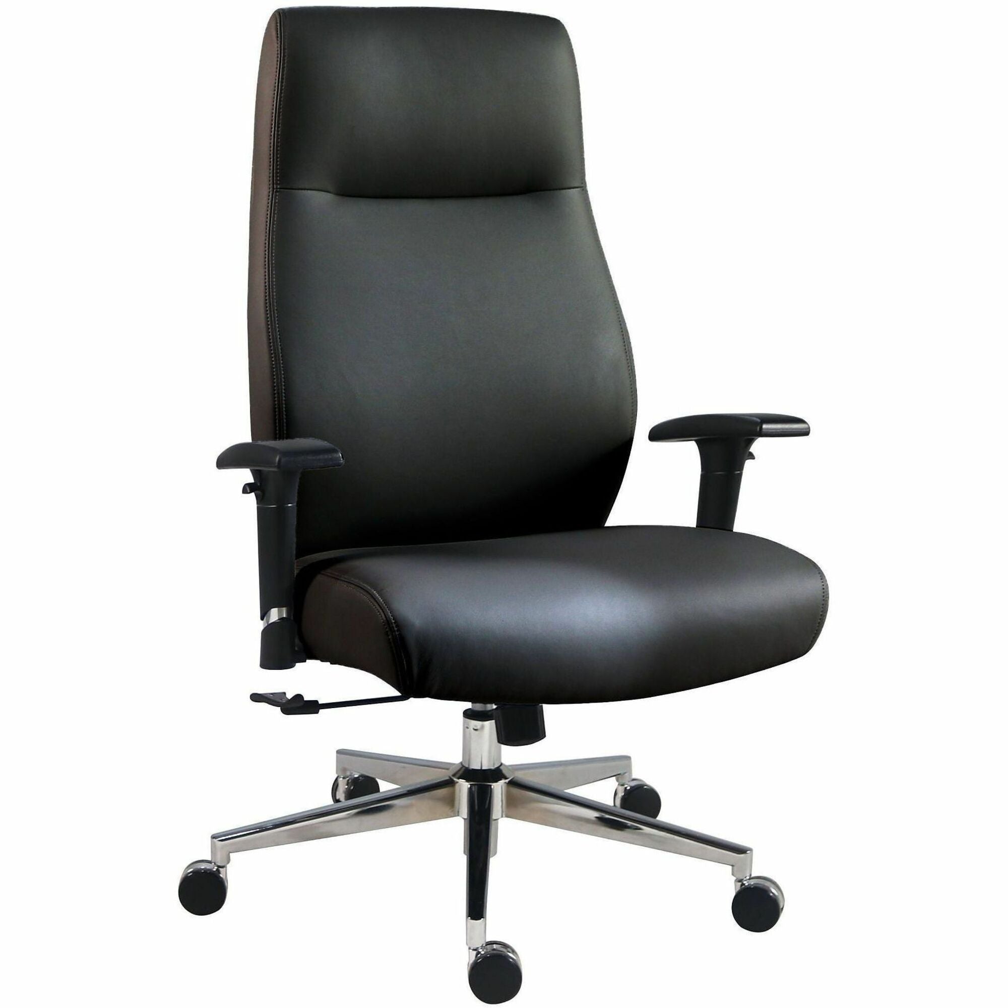 High Back - Black - Poly, Polyurethane - Armrest - 1 Each